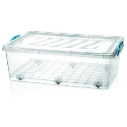 κουτί αποθήκευσης με ρόδες, storage box, πλαστικό κουτί αποθήκευσης, κουτί με καπάκι, κουτί με ασφάλειες, κουτί οργάνωσης, αποθηκευτικό κουτί 30L, κουτί κάτω από κρεβάτι, VIOSARP, Μ-470, 5206753007302.