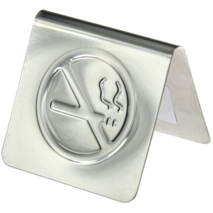 πινακίδα no smoking, ανοξείδωτη πινακίδα απαγόρευσης καπνίσματος, πινακίδα no smoking inox, πινακίδα 6cm, σήμανση απαγόρευσης καπνίσματος, πινακίδα Viosarp, Νο906, μεταλλική πινακίδα no smoking, επαγγελματική σήμανση καπνίσματος, 5206753020448