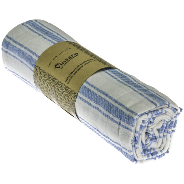 ΤΡΑΠΕΖΟΜΑΝΤΗΛΟ ΒΑΜΒΑΚΕΡΟ COTTON ΠΛΕΝΟΜΕΝΟ 130x170CM Νο29465