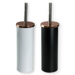 πιγκάλ μεταλλικό, βουρτσάκι τουαλέτας μαύρο, βουρτσάκι wc λευκό bronze, αξεσουάρ μπάνιου μεταλλικό, Νο32793 38cm