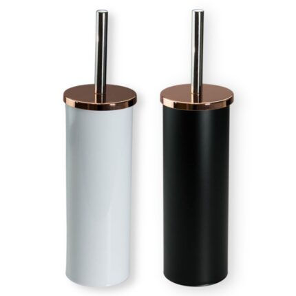 πιγκάλ μεταλλικό, βουρτσάκι τουαλέτας μαύρο, βουρτσάκι wc λευκό bronze, αξεσουάρ μπάνιου μεταλλικό, Νο32793 38cm