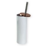 πιγκάλ μεταλλικό, βουρτσάκι τουαλέτας μαύρο, βουρτσάκι wc λευκό bronze, αξεσουάρ μπάνιου μεταλλικό, Νο32793 38cm