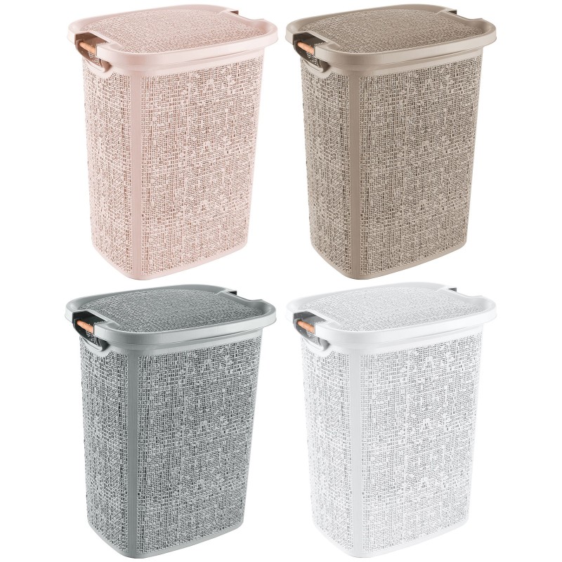 5206753033738 καλάθι απλύτων 60L, καλάθι ρούχων με λαβή, laundry basket 60 λίτρα, καλάθι απλύτων με ξύλινη λαβή, TR605-606