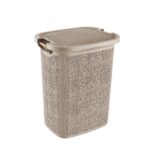 καλάθι απλύτων 60L, καλάθι ρούχων με λαβή, laundry basket 60 λίτρα, καλάθι απλύτων με ξύλινη λαβή, TR605-606