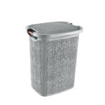 καλάθι απλύτων 60L, καλάθι ρούχων με λαβή, laundry basket 60 λίτρα, καλάθι απλύτων με ξύλινη λαβή, TR605-606