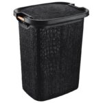 καλάθι απλύτων 60L, καλάθι ρούχων με λαβή, laundry basket 60 λίτρα, καλάθι απλύτων με ξύλινη λαβή, TR605-606