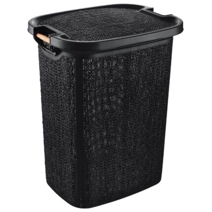 καλάθι απλύτων 60L, καλάθι ρούχων με λαβή, laundry basket 60 λίτρα, καλάθι απλύτων με ξύλινη λαβή, TR605-606