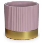 κεραμική γλάστρα lux gold, γλάστρα χρυσή 14cm, elegant flower pot, διακοσμητική γλάστρα εσωτερικού χώρου, luxury ceramic pot