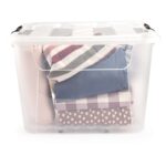 κουτί αποθήκευσης με ρόδες, storage box, διάφανο κουτί αποθήκευσης, πλαστικό κουτί αποθήκευσης, κουτί οργάνωσης, αποθηκευτικό κουτί 60L, κουτί με καπάκι, NEW GEN, VIOSARP, M-1806, 5206753038092.
