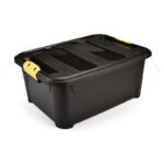 κουτί αποθήκευσης, storage box, πλαστικό κουτί αποθήκευσης, κουτί οργάνωσης, μαύρο κουτί αποθήκευσης, αποθηκευτικό κουτί 30L, κουτί με καπάκι, NEW GEN, VIOSARP, M-1904, 5206753038115.