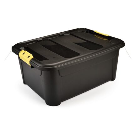 κουτί αποθήκευσης, storage box, πλαστικό κουτί αποθήκευσης, κουτί οργάνωσης, μαύρο κουτί αποθήκευσης, αποθηκευτικό κουτί 40L, κουτί με καπάκι, NEW GEN, VIOSARP, M-1905, 5206753038122.