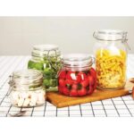 γυάλινο βάζο, βάζο αποθήκευσης 750ml, βάζο με ασφάλεια, γυάλινο δοχείο τροφίμων, δοχείο κουζίνας, βάζο VIOSARP, FY2003S, 5206753040132.