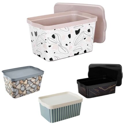 κουτί αποθήκευσης, storage box, πλαστικό κουτί αποθήκευσης, κουτί με σχέδια, κουτί οργάνωσης, αποθηκευτικό κουτί 2.3L, κουτί μικροαντικειμένων, VIOSARP, TP597, 8681690005975.
