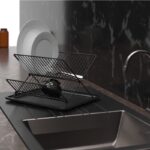 Πιατοθήκη Χρωμίου Μαύρη Χιαστή KB.004 49x32x20cm – 8682749000330 - Image 2