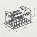 Πιατοθήκη Χρωμίου Μαύρη Διώροφη KB.007 47x32x31cm VIOSARP – 8697465006986 - Image 3