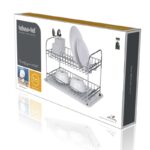 Πιατοθήκη Χρωμίου Μαύρη Διώροφη KB.007 47x32x31cm VIOSARP – 8697465006986 - Image 4