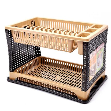 πιατοθήκη rattan, διώροφη πιατοθήκη, πιατοθήκη κουζίνας, στεγνωτήριο πιάτων, πιατοθήκη για νεροχύτη, πιατοθήκη 2 ορόφων, οργάνωση κουζίνας, VIOSARP, ΤΡ 7071, 8697480570714
