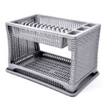 πιατοθήκη rattan, διώροφη πιατοθήκη, πιατοθήκη κουζίνας, στεγνωτήριο πιάτων, πιατοθήκη για νεροχύτη, πιατοθήκη 2 ορόφων, οργάνωση κουζίνας, VIOSARP, ΤΡ 7071, 8697480570714