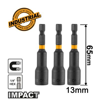 καρυδάκι impact 13mm, μαγνητικό καρυδάκι 13mm, καρυδάκι αέρος, καρυδάκι 1/4 hex, impact socket 13mm, καρυδάκια INGCO, σετ καρυδάκια impact, μαγνητικό καρυδάκι, AMN1331, INGCO AMN1331