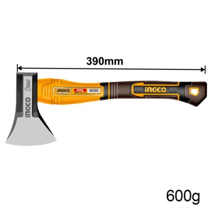 τσεκούρι INGCO, τσεκούρι σφυρήλατο, τσεκούρι 600g, τσεκούρι 0.60kg, τσεκούρι 39cm, μικρό τσεκούρι, τσεκούρι fiberglass, τσεκούρι με λαβή υαλοβάμβακα, ατσάλινο τσεκούρι, τσεκούρι για ξύλα, τσεκούρι κήπου, εργαλεία INGCO, HAX081600