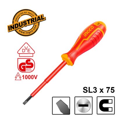 κατσαβίδι VDE SL3, κατσαβίδι ηλεκτρολόγου ίσιο, μονωμένο κατσαβίδι VDE, κατσαβίδι S2 SL3, εργαλεία ηλεκτρολόγου κατσαβίδι, VDE 1000V EN60900, επαγγελματικό κατσαβίδι ηλεκτρολόγου