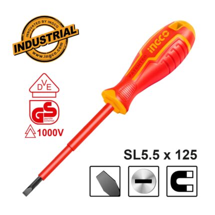 κατσαβίδι VDE SL5.5, κατσαβίδι ηλεκτρολόγου ίσιο 125mm, μονωμένο κατσαβίδι VDE, κατσαβίδι S2 ηλεκτρολόγου, εργαλεία ηλεκτρολόγου VDE, κατσαβίδι 1000V EN60900, επαγγελματικό κατσαβίδι ηλεκτρολόγου