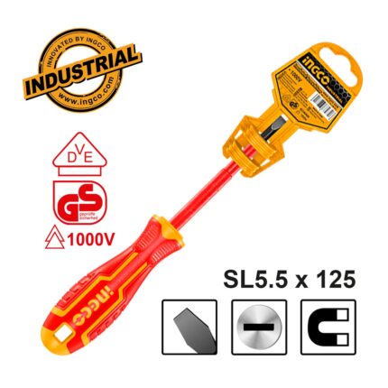 κατσαβίδι VDE SL5.5, κατσαβίδι ηλεκτρολόγου ίσιο 125mm, μονωμένο κατσαβίδι VDE, κατσαβίδι S2 ηλεκτρολόγου, εργαλεία ηλεκτρολόγου VDE, κατσαβίδι 1000V EN60900, επαγγελματικό κατσαβίδι ηλεκτρολόγου