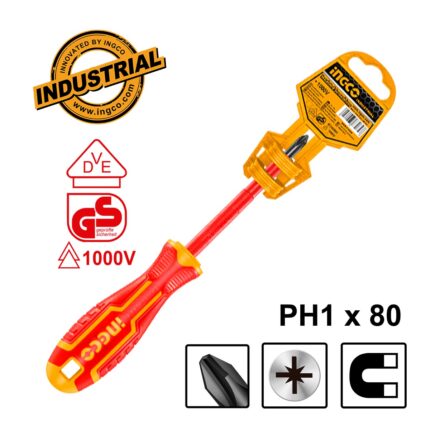 κατσαβίδι VDE PH1, κατσαβίδι ηλεκτρολόγου σταυρού 80mm, μονωμένο κατσαβίδι PH1, εργαλεία ηλεκτρολόγου VDE S2, κατσαβίδι 1000V EN60900, επαγγελματικό κατσαβίδι PH1 ηλεκτρολόγου