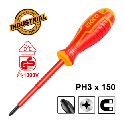 κατσαβίδι VDE PH3, κατσαβίδι ηλεκτρολόγου σταυρού 150mm, μονωμένο κατσαβίδι PH3, εργαλεία ηλεκτρολόγου Cr-V VDE, κατσαβίδι 1000V EN60900, επαγγελματικό κατσαβίδι PH3 ηλεκτρολόγου
