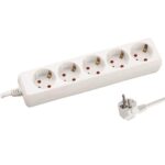 Πολύπριζο 5 Θέσεων με Καλώδιο 3x1,5mm 3m με Προστασία Επαφών 147-62222