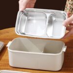 φαγητοδοχείο inox, ανοξείδωτο lunch box, lunch box με χώρισμα, φαγητοδοχείο με κουτάλι, φαγητοδοχείο 1.1L, ορθογώνιο φαγητοδοχείο, δοχείο φαγητού για γραφείο, δοχείο φαγητού για σχολείο, VIOSARP, 5206753047261