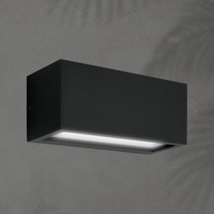 ΑΠΛΙΚΑ ΤΟΙΧΟΥ 2XΕ27 250X110X10 IP54 ΜΑΥΡΗ UP DOWN ARTE ILLUMINA AMIGO