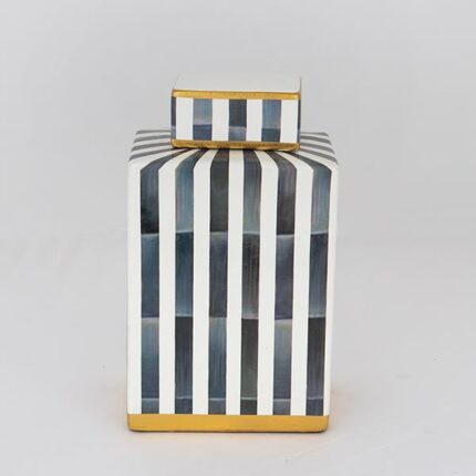 ΒΑΖΟ ΜΕ ΚΑΠΑΚΙ ΚΕΡΑΜΙΚΟ ΜΠΛΕ & ΜΑΥΡΟ13x8x22cm