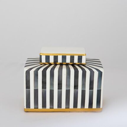 ΒΑΖΟ ΜΕ ΚΑΠΑΚΙ ΚΕΡΑΜΙΚΟ ΜΠΛΕ & ΜΑΥΡΟ 20.5x9x16cm