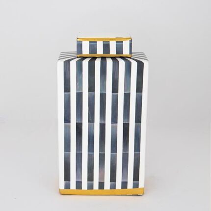 ΒΑΖΟ ΜΕ ΚΑΠΑΚΙ ΚΕΡΑΜΙΚΟ ΜΠΛΕ & ΜΑΥΡΟ14.5x12.5x35.5cm
