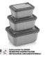 ΦΑΓΗΤΟΔΟΧΕΙΟ LINE ΟΡΘΟΓΩΝΙΟ ΣΕΤ 3 ΤΕΜ 600ml-1050ml-1800ml VIOSARP