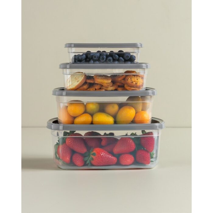 ΦΑΓΗΤΟΔΟΧΕΙΟ EASYBOX ΟΡΘΟΓΩΝΙΟ ΣΕΤ 4 ΤΕΜ 250ml-500ml-750ml-1200ml No659 VIOSARP