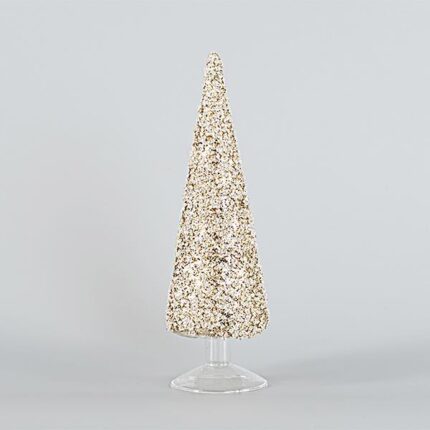 Γυάλινο Δεντράκι Σαμπανί με Glitter – 9x29 cm