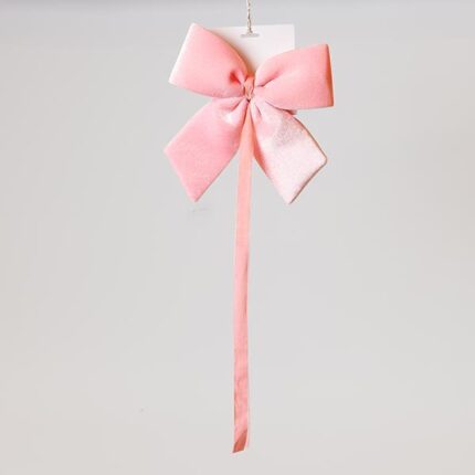 Βελούδινος Φιογκος Ροζ με Κορδέλα – 34 cm