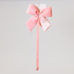 Φιογκος Βελούδινος Ροζ με Κορδέλα – 28 cm