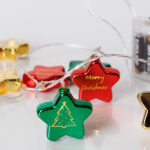 Σειρά 10 LED με Χρωματιστά Αστέρια – Θερμό Λευκό, Μπαταρίας, Χρονοδιακόπτης