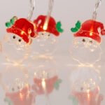 Σειρά 10 LED με Πλαστικό Άγιο Βασίλη – Θερμό Λευκό, Μπαταρίας, Χρονοδιακόπτης