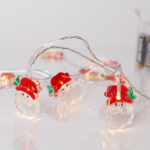 Σειρά 10 LED με Πλαστικό Άγιο Βασίλη – Θερμό Λευκό, Μπαταρίας, Χρονοδιακόπτης