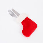 Θήκη Μαχαιροπίρουνου Κάλτσα Κόκκινη 12x14.5cm – Χριστουγεννιάτικη Διακόσμηση Τραπεζιού