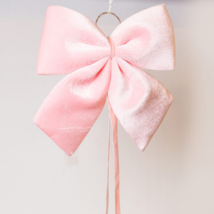 Βελούδινος Φιογκος Ροζ με Κορδέλα – 34 cm