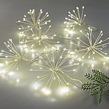 Μπουκετάκια LED 120 Mini – Θερμό Λευκό, Ασημί Καλώδιο, IP44