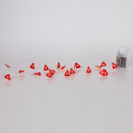 Σειρά 20 Mini LED Σακιά με Χιονονιφάδες – Θερμό Λευκό, Μπαταρίας, Χρονοδιακόπτης, IP20