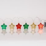 Σειρά 10 LED με Χρωματιστά Αστέρια – Θερμό Λευκό, Μπαταρίας, Χρονοδιακόπτης