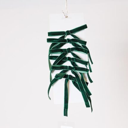 Μικροί Φιογκοί Βελούδινοι Σμαραγδί – Σετ 6 τεμαχίων, 13x19 cm