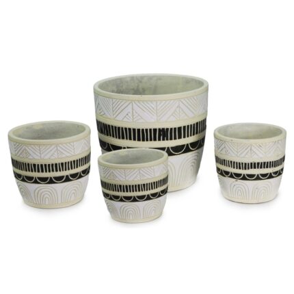 κεραμική γλάστρα λωρίδα 16cm, striped ceramic pot, modern flower pot, διακοσμητική γλάστρα εσωτερικού χώρου, decorative ceramic pot